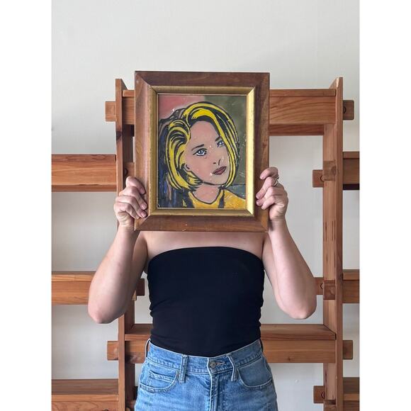 Vintage Pop Art Stained Glass Portrait style of ROY LICHTENSTEIN - Picture 2 of 5